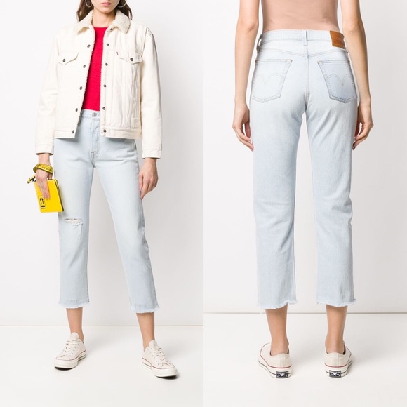 NWT Levi’s 501 Crop Light Wash Jeans - Picture 4 of 8